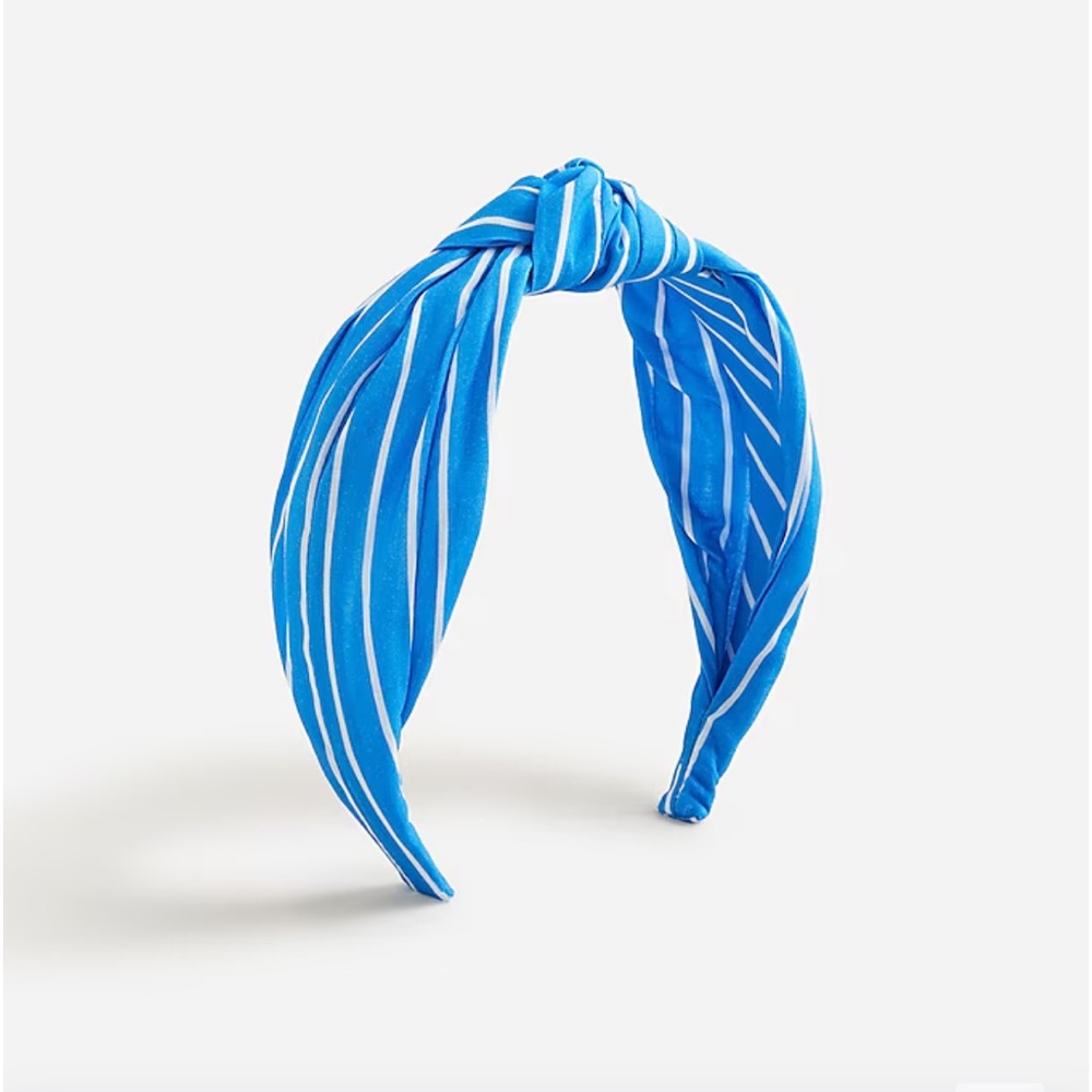 J.Crew Blue and White Striped Top Knot Headband NWT.